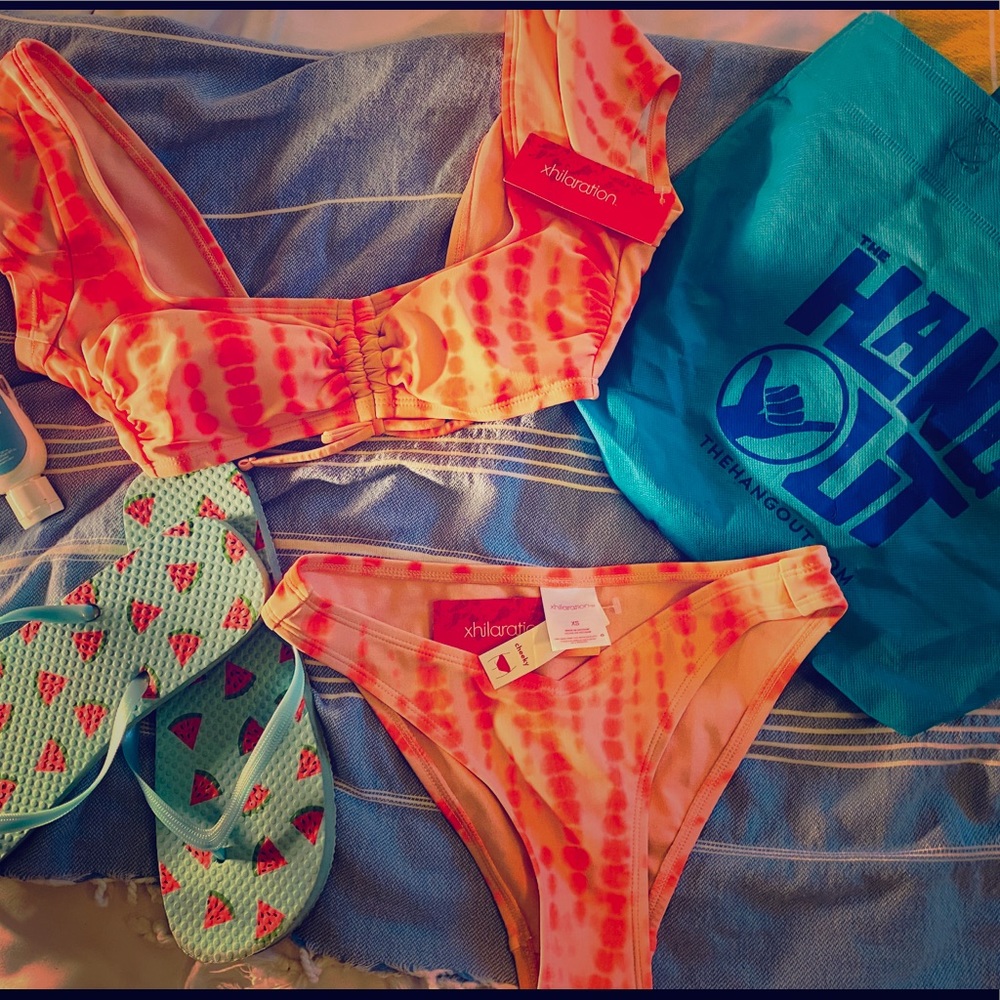 Peach/Pink Tye Dye Bikini Set
